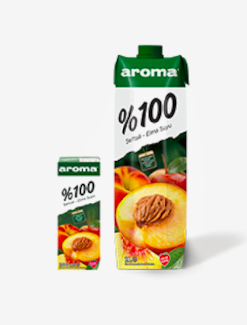 AROMA MEYVE SUYU %100 ŞEFTALİ -ELMA SUYU 1 LT